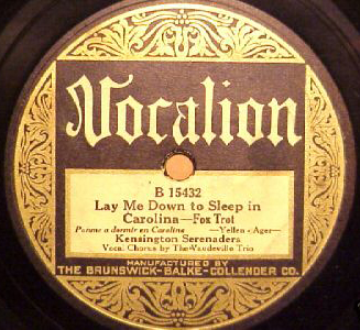 Lay Me Down To Sleep In Carolina-Vocalion 15432